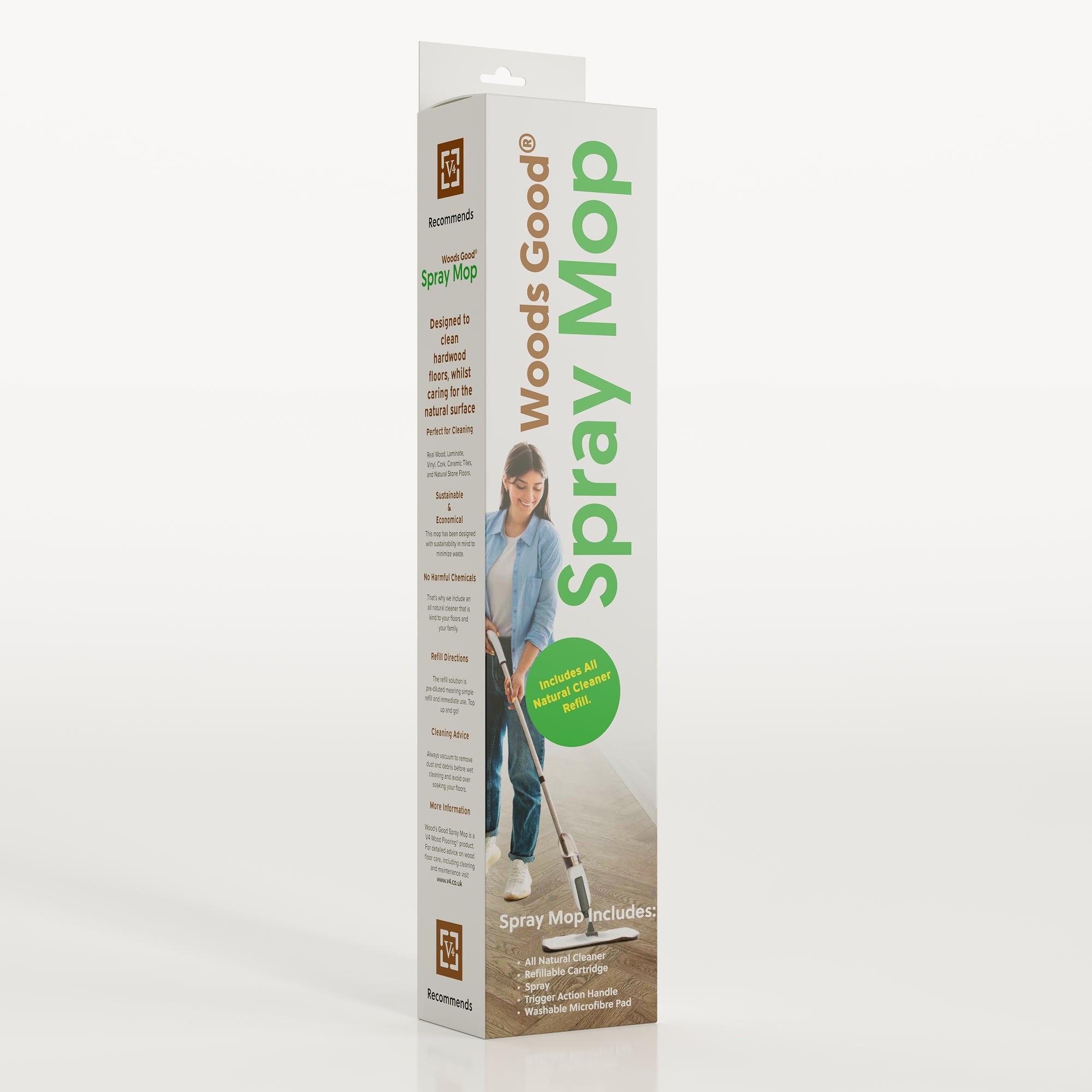V4 Wood's Good Wood Floor Spray Mop with Rubio All Natural Cleaner