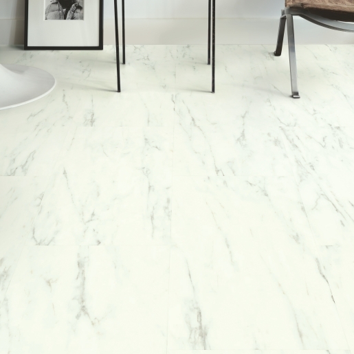Alpha Vinyl Oro Base Marble Carrara White