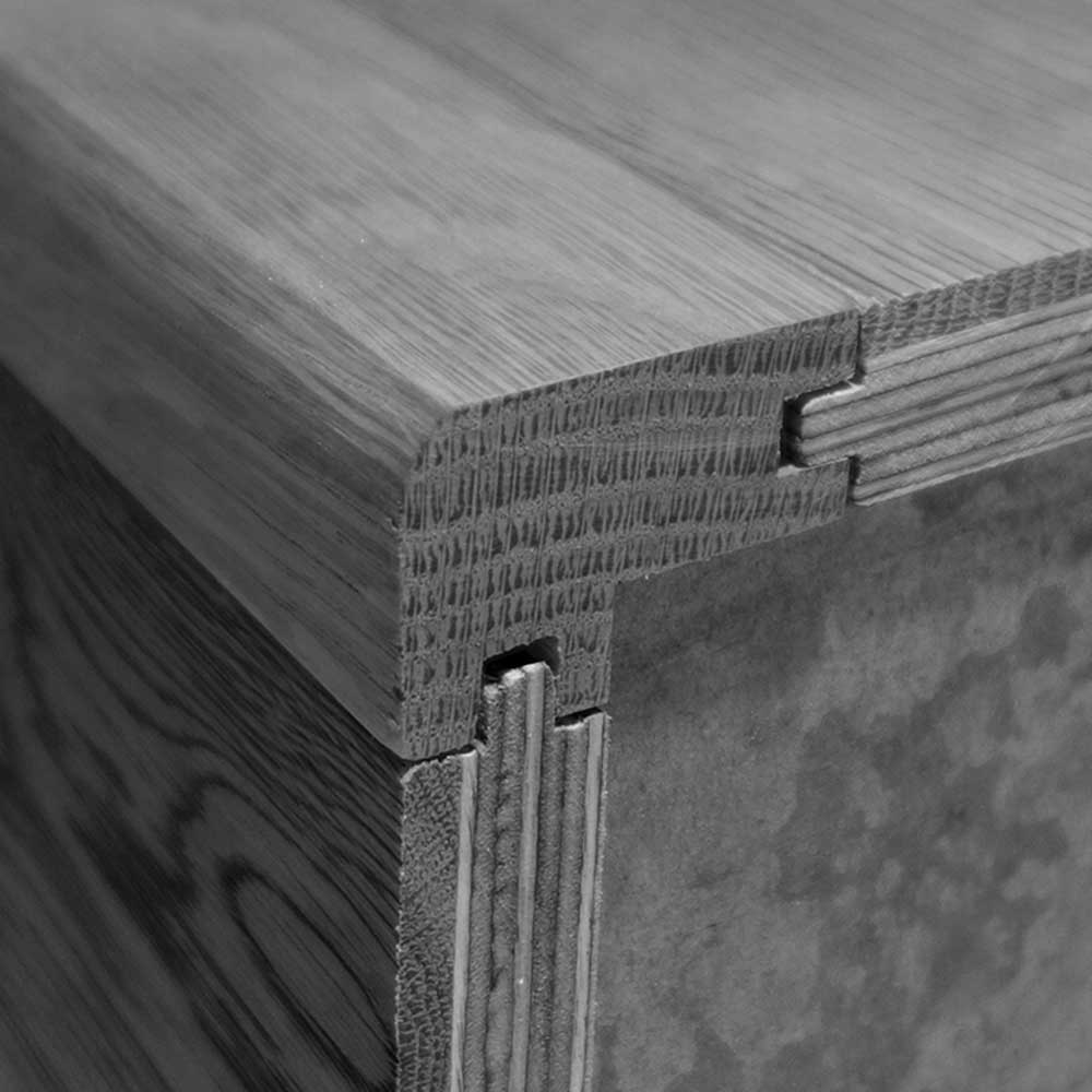 Flush Fit Oak Stair Nosing Oak Unfinished - 14mm